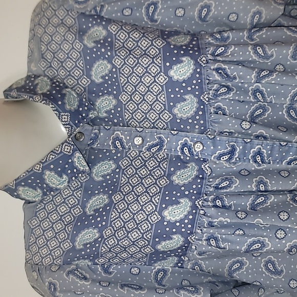 Models Coat vintage Nightgown blue paisley all over print pockets 💙 - Picture 5 of 9